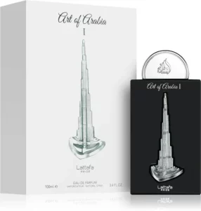 Lattafa Pride Art of Arabia I Eau de Parfum 100 ml, luxuriöser orientalischer Duft für Männer und Frauen.""Art of Arabia I Parfum von Lattafa Pride, mit floralen und würzigen Noten." "Eleganter Flakon von Art of Arabia I, ideal für besondere Anlässe."