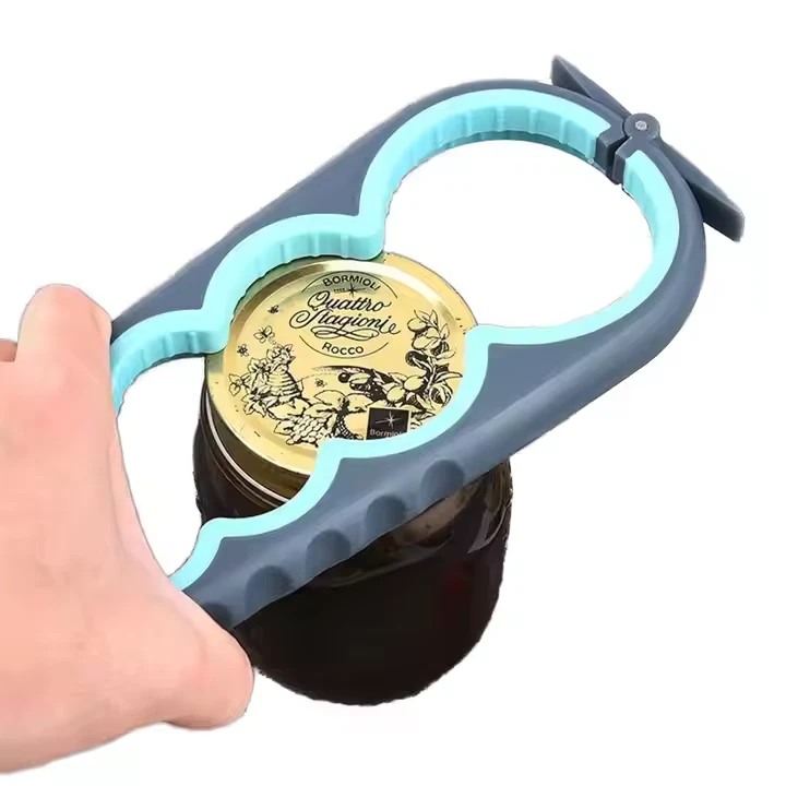 CRIFLOMAR Glasöffner & Flaschenöffner 4-in-1 Set – Blau-Grau Küchenhelfer mit Verpackung