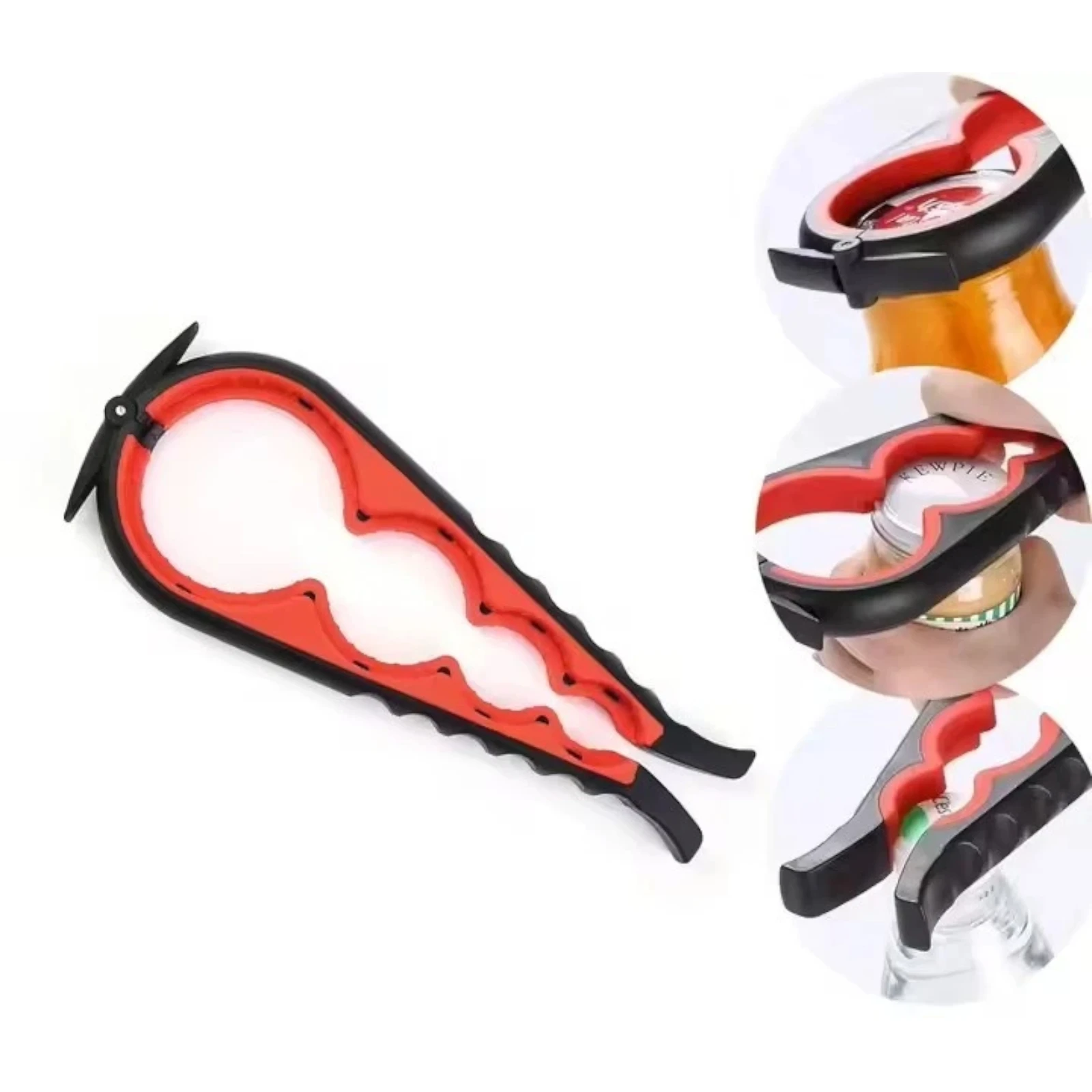 CRIFLOMAR Glasöffner – Rot-Schwarz ergonomischer Universalöffner für Gläser und Flaschen