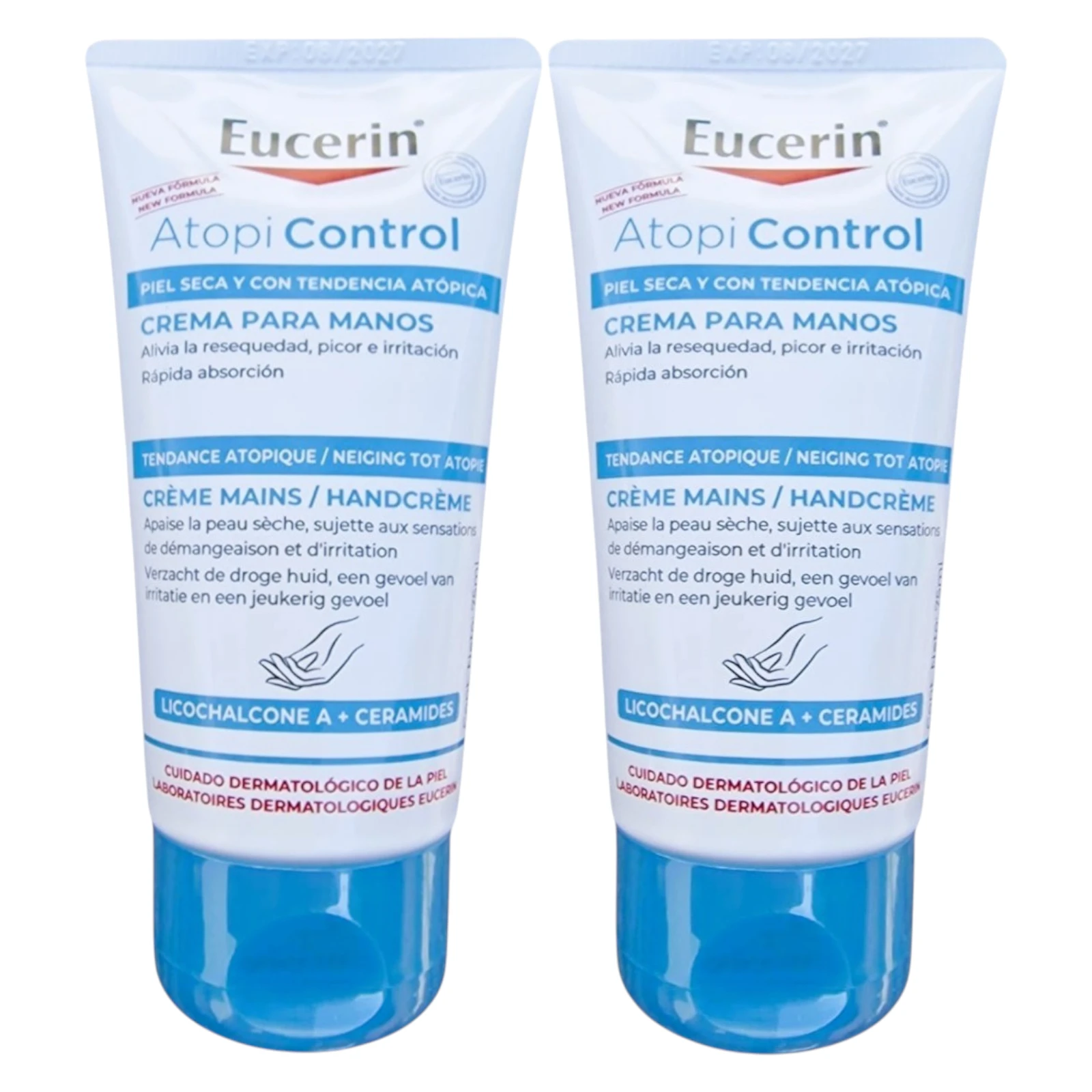 Eucerin AtopiControl Handcreme Doppelpack – 2 x 75ml beruhigende Handcreme für trockene, empfindliche Haut