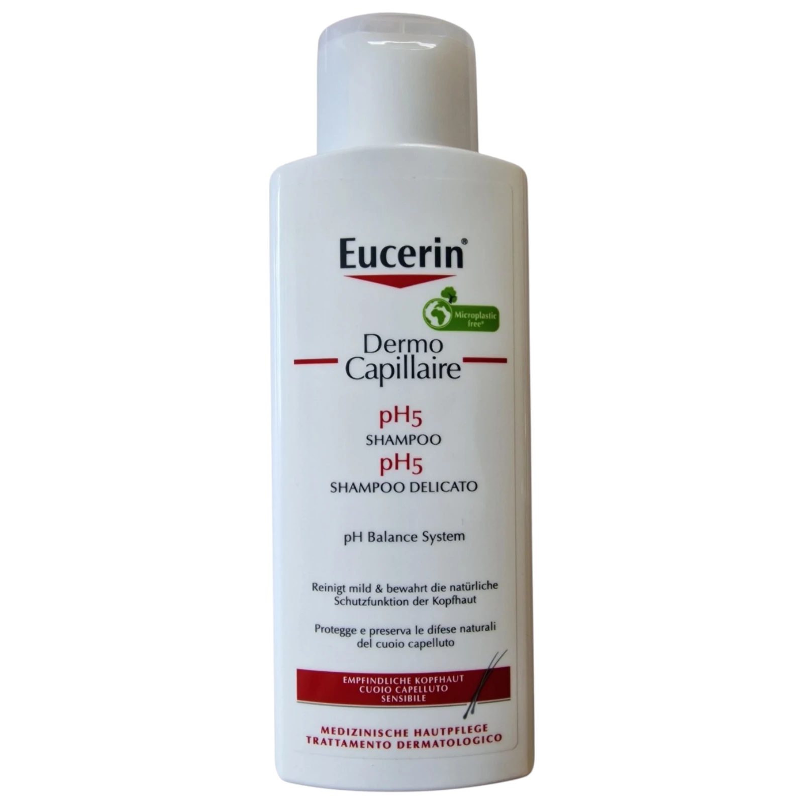 Eucerin DermoCapillaire pH5 Shampoo – mildes Shampoo für empfindliche Kopfhaut, 250ml