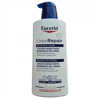 Eucerin UreaRepair PLUS 10% Urea Lotion 400ml für sehr trockene und raue Haut – Feuchtigkeitspflege mit Ceramiden und NMF