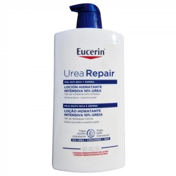 Eucerin UreaRepair PLUS 10% Urea Lotion 1000ml – Feuchtigkeitsspendende Körperlotion für sehr trockene und raue Haut mit Ceramiden und NMF