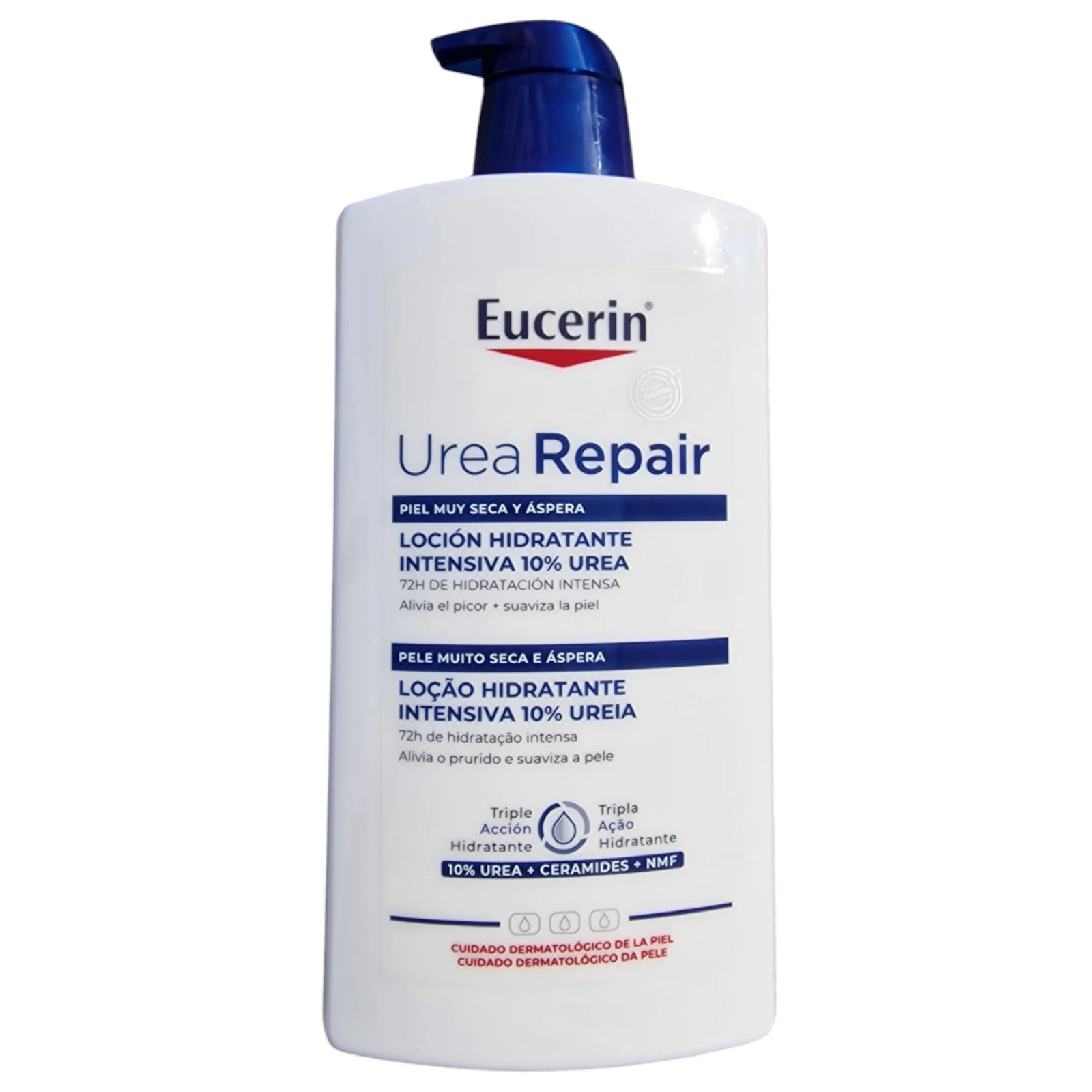Eucerin UreaRepair PLUS 10% Urea Lotion 1000ml – Feuchtigkeitsspendende Körperlotion für sehr trockene und raue Haut mit Ceramiden und NMF