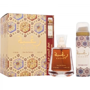 Lattafa Raghba Eau de Parfum Geschenkset – EdP 100 ml + Deo Spray 50 ml – Orientalischer Unisex Duft