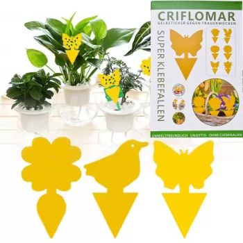 CRIFLOMAR Gelbsticker gegen Trauermücken – 48 Stück Super Klebefallen für Zimmerpflanzen, ungiftig & umweltfreundlich